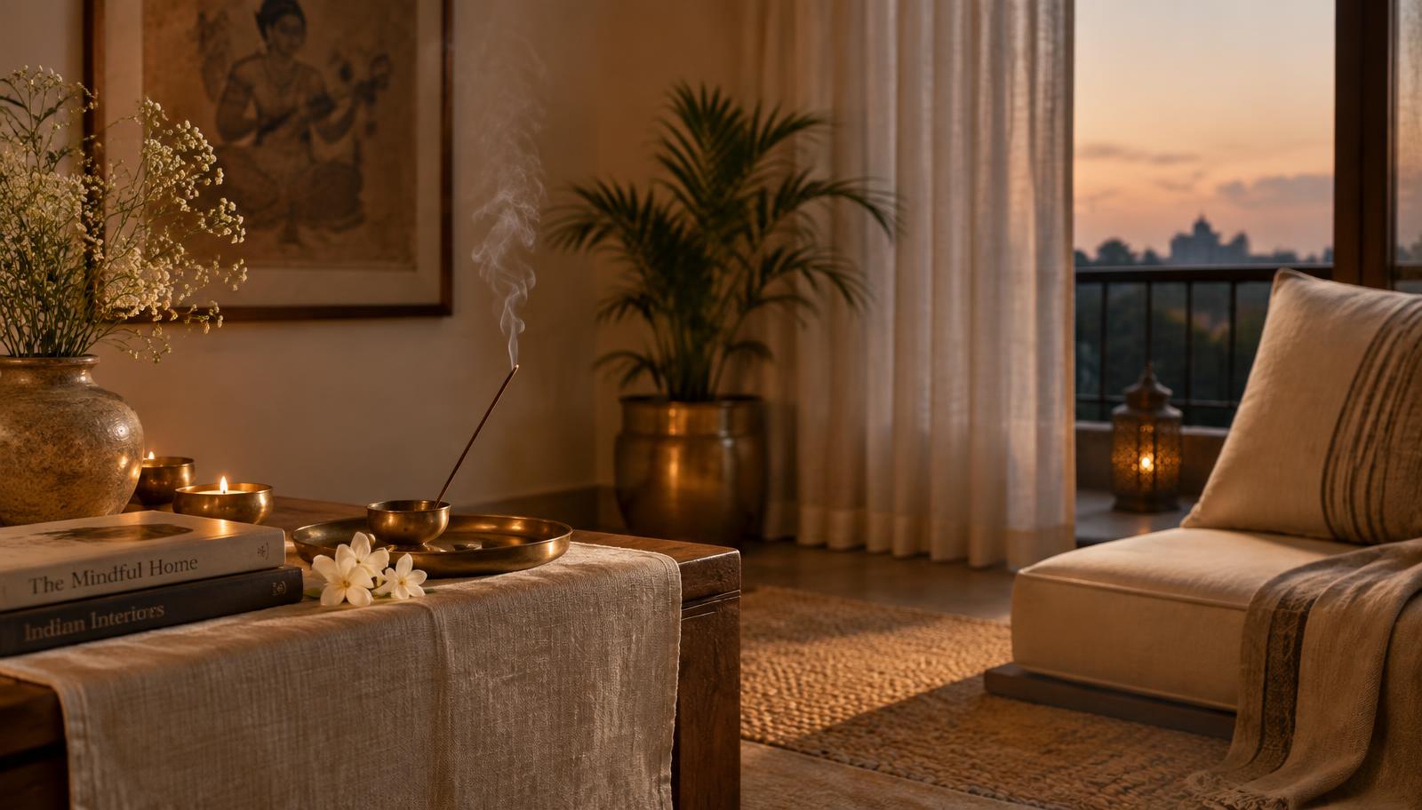 Agarbatti burning in a calm Indian home